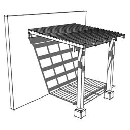 Pergola a un agua adosada